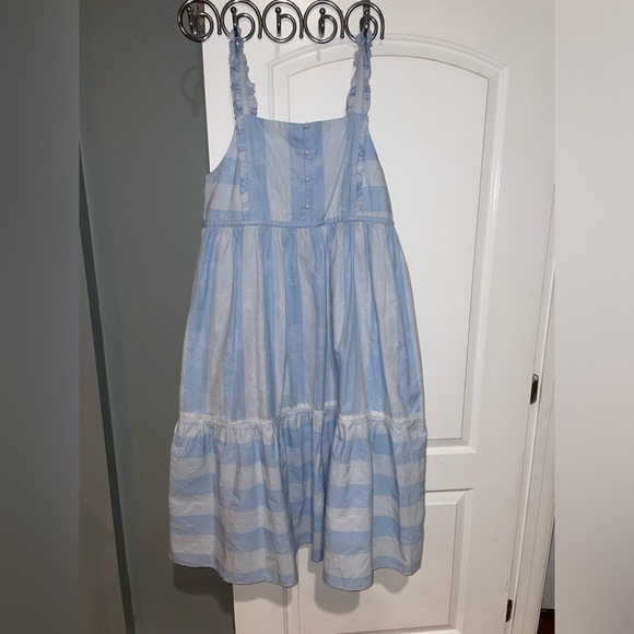 New! LoveShackFancy Anne Stripe Midi Dress 🩵 Medium NWT! - Picture 12 of 16